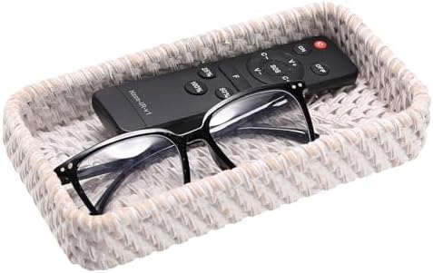 BTSKY Small Remote Basket for Coffee Table Entryway Living Room, Rattan by BTSKY