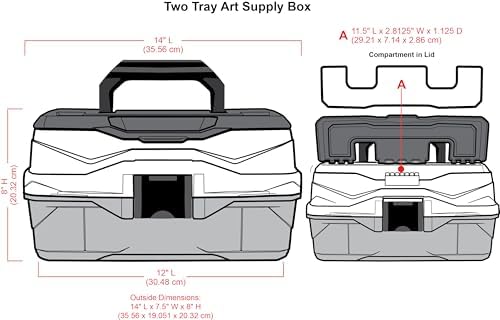 ArtBin 2-Tray Art Supply Box with Handle, Gray/Black - Image 4
