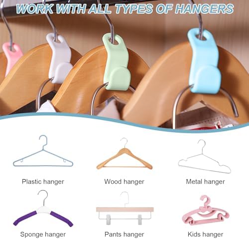 50 PCS Space Saving Hanger - Clothes Connector Hooks, Stacking Space Saver, Plastic Closet Organizers and Storage Extender for Heavy Duty Cascading Connection - Image 6