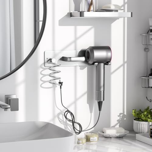 Tindbea Hair Dryer Holder Wall Mount Aluminum Alloy Hot Tools Organizer - Image 2