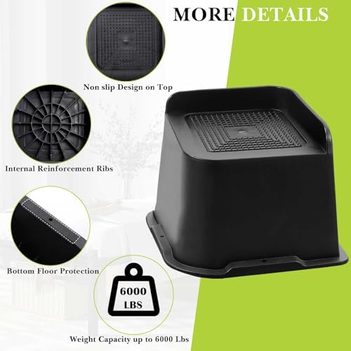 Bed Risers 2 inch, 3 inch, 4 inch, 6 inch, 8 inch Heavy Duty, Oversized Furniture Riser for Couch Sofa Table Chair Leg Frame Dorm, Support up to 6000 Lbs (Black 4 Pack, 4 inch) - Image 5