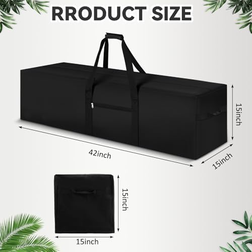 1 Pcs 42 x 15 x 15 Inch, 154 L Large Storage Duffle Bag Black - Image 2