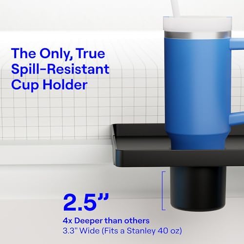 BedShelfie Bedside Shelf for Dorm Room - Cup Holder, Black - Image 4