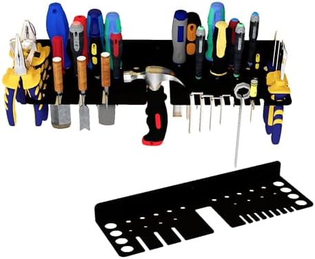 Screwdriver Organizer, Pliers Rack, Hammer Holder, Heavy Duty Wall Mounted Tool Storage Rack, Hand Tools Organizer, Metal Organizer for Garage Workshop, Garage Tool Organizer Wall Mount, 15.75 Inch by Unknown