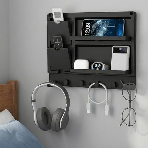 Lifewit Plastic Bedside Wall Shelf, Adhesive Floating Shelves Dorm Decor by Lifewit