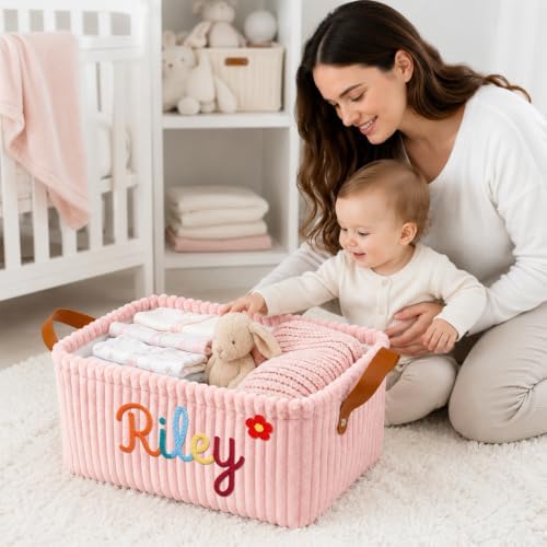 Personalized Diaper Caddy Organizer Custom Baby Storage Basket - Image 4