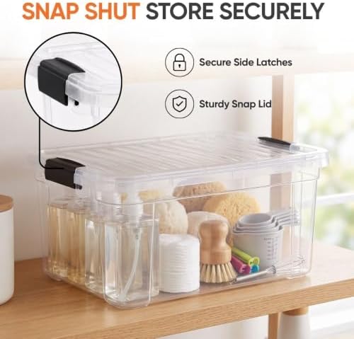 Superio 11 Quart Clear Plastic Storage Boxes with Lids, Stackable Organizer Containers, BPA-Free Storage Bins for Home, Office, School & Dorm, 5 Pack - Image 6