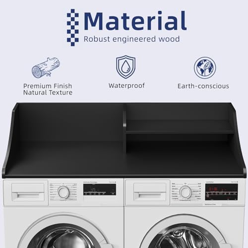 2-Tier 54" Width Washer Dryer Countertop for Laundry Room Organization - Image 3