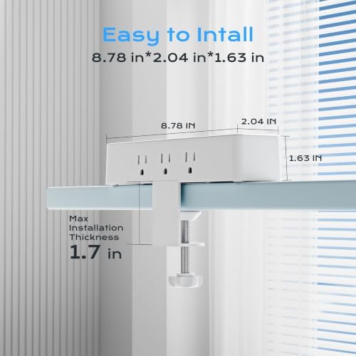 Desk Clamp Power Strip 10FT, Acozvin 40W Total Fast Charging Station - Image 4
