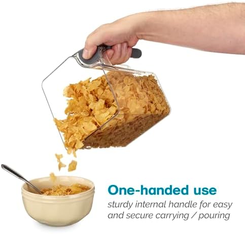 Polder Handle-It Canister, BPA-Free Plastic, Stackable Kitchen Storage Container, Air-Tight Food Storage Solution for Pantry, Counter, and Refrigerator Organization, 2.75-Quart - Image 5
