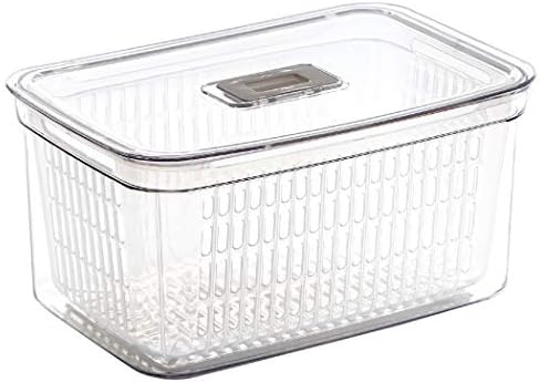 BINO | Produce Saver - 23.7 Cup/5.6L | Fridge Storage Containers for Fruits and Vegetables | Vegetable Storage with Adjustable Air Vent, Removable Basket | BPA-Free Fridge Organizers and Storage by BINO