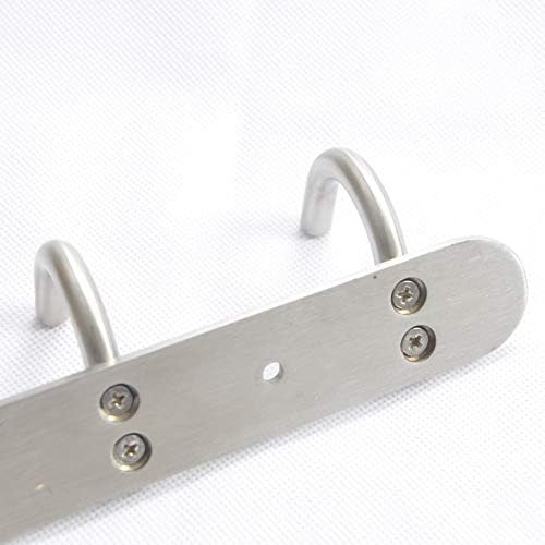 Towel Hook Rack Brushed Nickel - Sagmoc 17-Inch Coat Hook Rail Wall Mounted with 7 Round Hooks, Durable Wall Hangers for Bedroom, Bathroom, Foyer, Hallway (304 Stainless Steel) - Image 6