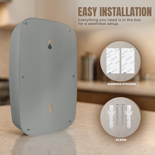 KICHLY Plastic Bags Holder, Durable Grocery Plastics Dispenser, Storage Organizer & Saver for Grocery, Shopping & Trash Bags, Wall Mount, Grey - Image 7