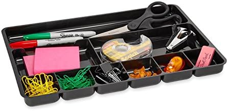 Rubbermaid Regeneration 9-Section Drawer Organizer, Plastic, 14 x 9.125 x 1.125 Inches, Black (45706) - Image 2