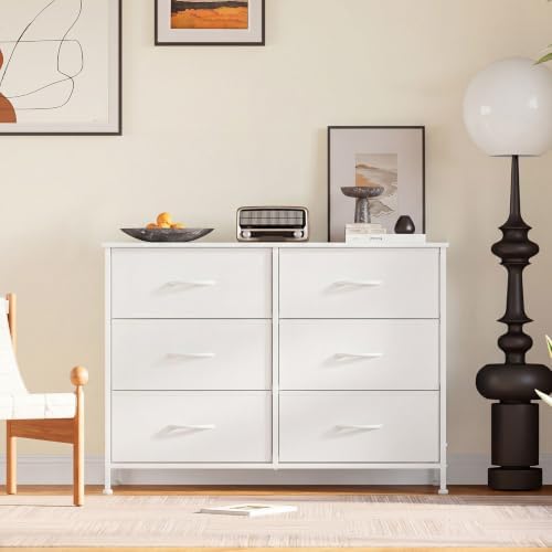 DUMOS 6 Drawer Dresser for Bedroom, Wide Storage Chest of Drawers Cabinet - Image 2
