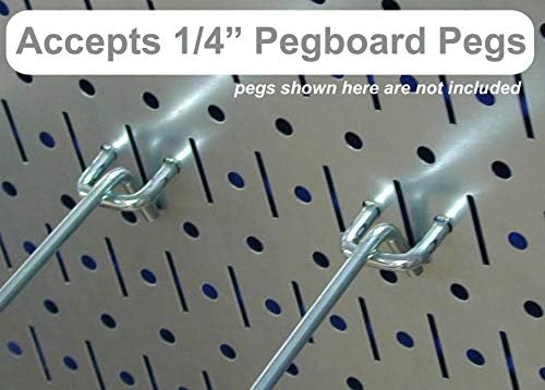 Wall Control Garage Storage Rack Lawn & Garden Tool Organization Wall Mount Organizer - Easy to Install 64" Wide Strong Galvanized Steel Pegboard Set (Shiny Metallic Pegboard) - Image 6