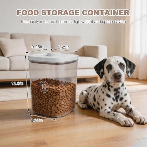 LEAWALK 10 Lbs Airtight Dog Cat Pet Food Storage Container PopTop White - Image 7