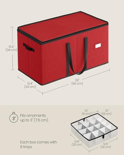 SONGMICS Christmas Ornament Storage Boxes, Set of 2, with 3-Inch 256 Slots - Image 6