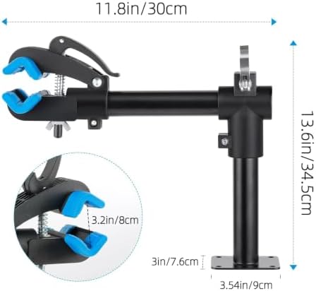 Urban Deco Bike Repair Stand Bench Mount Bike Stand Wall Mounted Bike Work Stand Bicycles Maintenance Rack Bike Clamp for Road Mountain Bike,Road Bike - Image 2