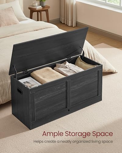 VASAGLE Storage Chest with 2 Safety Hinges, 15.7 x 39.4 x 18.3 Inches - Image 4