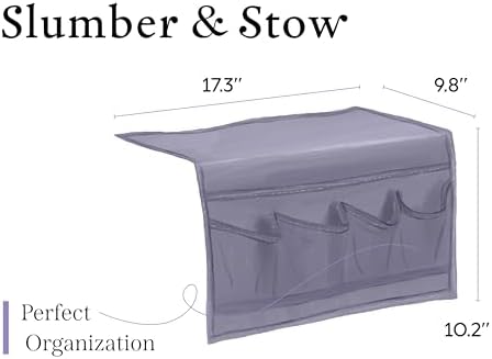Houseify Slumber & Stow Hanging Bedside Caddy Organizer, 5 Pockets - Image 3