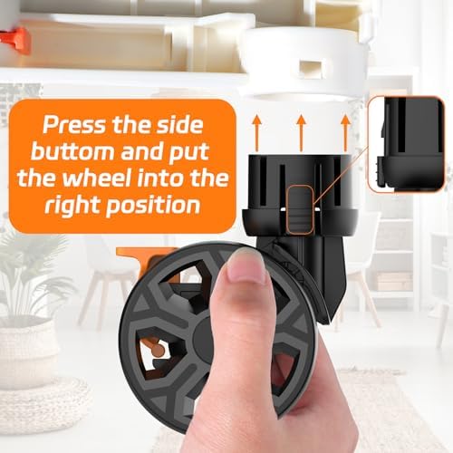 Foldable Utility Cart Collapsible Portable Crate Rolling Carts with Wheels Tote Basket with Magnetic Lid Telescopic Cover Wear-Resistant 360°Rotate Wheel Noiseless for Shopping Storage Office Use - Image 4