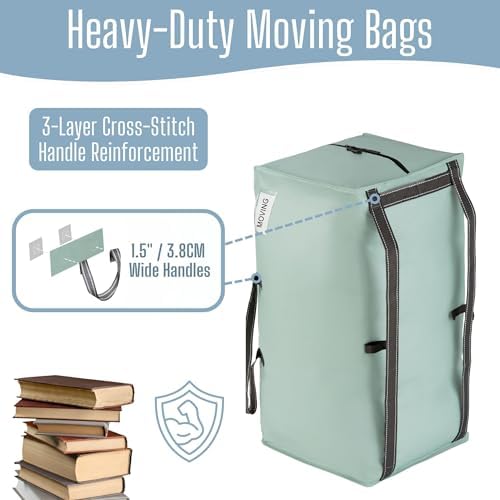 VENO 6 Pack Heavy Duty Moving Bags with Backpack Straps, Zippers & Handles, Extra Large Packing Bags for College Dorm Essentials, Moving Supplies Alternative to Cardboard Moving Boxes - Image 2
