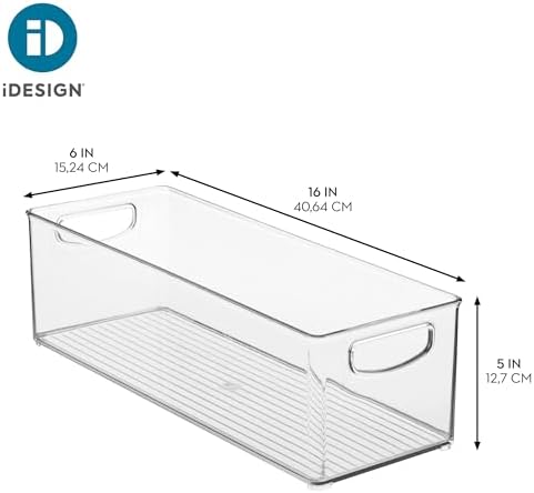 iDesign Plastic Stackable Pantry Bin with Handles, Set of 4, Clear - Image 4