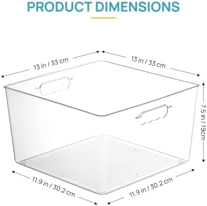 Vtopmart 4 Pack Extra Large Clear Storage Bins, 13x13 Cube Organizer - Image 2