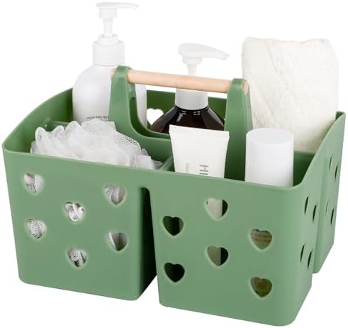 Portable Shower Caddy Plastic Shower Basket Organizer with Handle, Green by Anyoifax