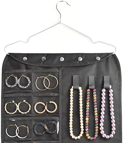 BB Brotrade Hanging Jewelry Organizer,Accessories Organizer,56 Pocket Organizer for Holding Jewelries (Black-56 Pockets) - Image 2