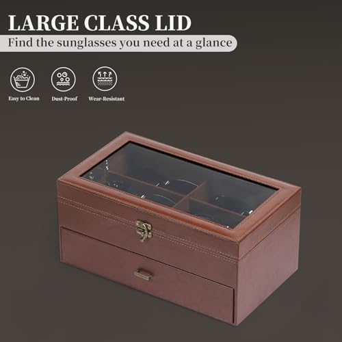 AUTOARK Leather & Velvet 12 Piece Eyeglasses Display Case,Coffee,AW-164 - Image 5