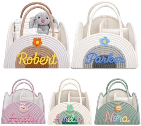 Personalized Diaper Caddy Organizer Custom Baby Storage Basket by Rucekia