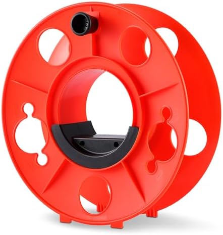 Amazon Basics Extension Cord Reel, 150-foot Capacity for 16/3 SJT Cord, Impact-Resistant, Orange by AmazonBasics