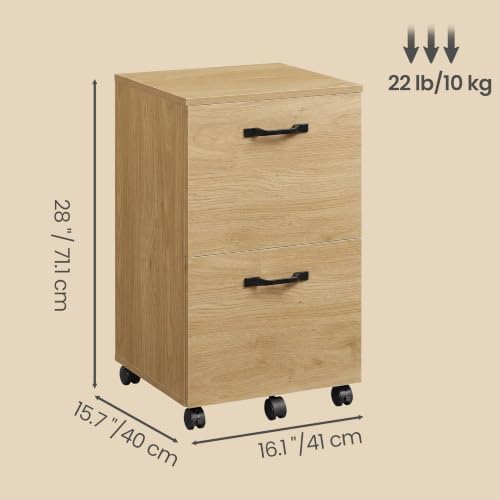 VASAGLE 2-Drawer File Cabinet, Small Rolling Filing Cabinet - Image 3
