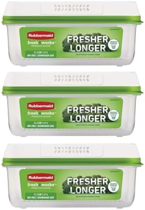 Rubbermaid FreshWorks Produce Saver, Large Storage Containers With Lids, Pack of 3, 6-Piece Set by Rubbermaid