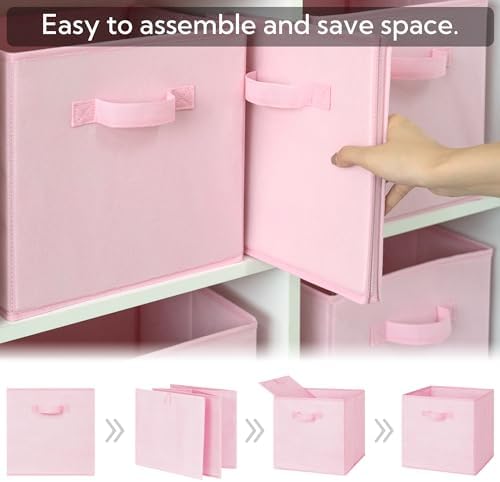 GRANNY SAYS Pink Cube Storage Bins, 13x13 Storage Cube Organizer, 8-Pack - Image 4