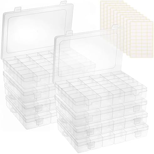Bead Organizer Storage 8 Pack 36 Grid Jewelry Tackle Craft Box Adjustable by Outuxed