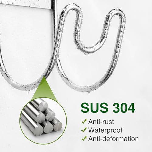 Stainless Steel Garden Hose Holder - Silver SS304 Water Hose Holder - Wall Mounted Hose Hanger Heavy Duty for Water Hose Extension Cords Vacuum Hose, Anti-Rust (1 Pack) - Image 3