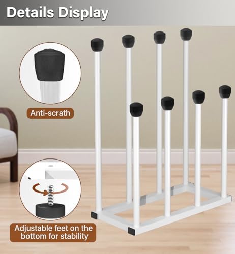 Free Standing Shoe Racks, Tall Black Metal Boot Rack Organizer for 4 Pairs, Knee-High Boot Storage Shelf for Closet, Bedroom, Entryway, Hallway, White - Image 4