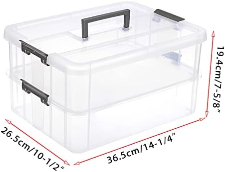 BTSKY 2 Layer Stack & Carry Box, Plastic Storage Container Box with Lid - Image 3