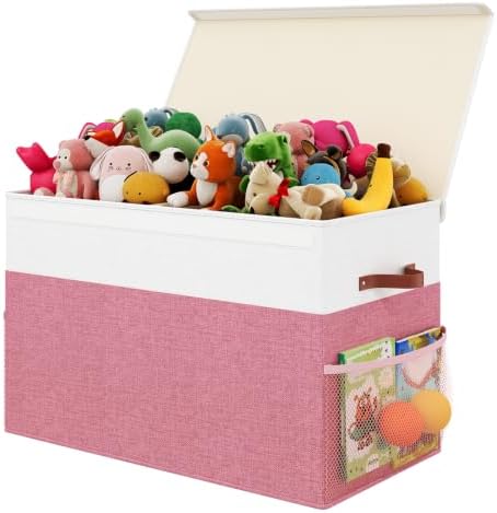 Large Toy Storage Box with Lid, Toy Chest Organizer Bin for Kids by Dotpilgo