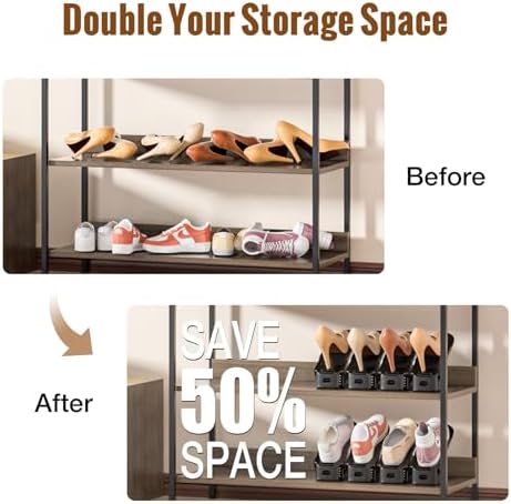 Neprock Shoe Slots Organizer,Shoe Storage Organizer Shoe Rack for Closet Organization,Shoe Slots Organizer De Zapatos Shoe Hoder Space Saver for Entryway(12 Pack)(Black) - Image 5