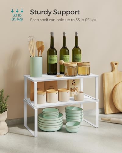 SONGMICS Cabinet Organizer Shelf, Set of 4 Spice Rack, Kitchen Storage - Image 4
