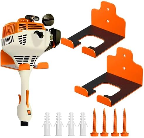 JNIHEEP Garage Organizer Trimmer Rack,Garden Power Tool Hanger,2Pack,Orange by JNIHEEPHOUSEWARE