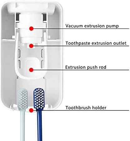 2 Slot Toothbrush Holder and Toothpaste Dispenser Wall Mounted, Automatic Toothpaste Squeezer, 2 in 1 Tooth Brush Toothpaste Organizer for Shower (Blue 2Pack) - Image 3