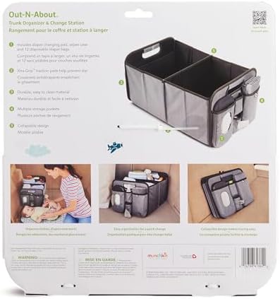 Munchkin Car Trunk Organizer Baby Diaper Caddy with Changing Pad - Image 3