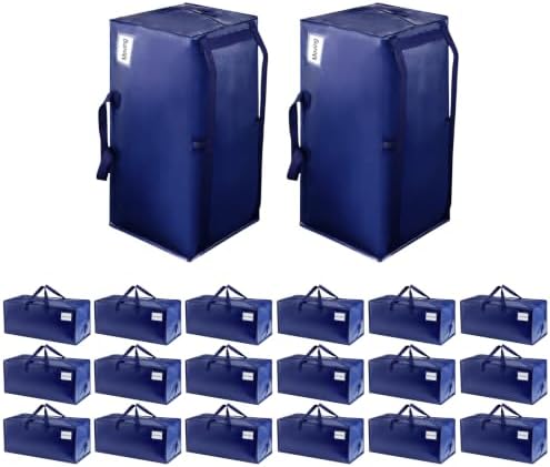VENO 20 Pack Heavy Duty Moving Bags with Backpack Straps, Zippers & Handles, Extra Large Packing Bags for College Dorm Essentials, Moving Supplies Alternative to Cardboard Moving Boxes by Veno