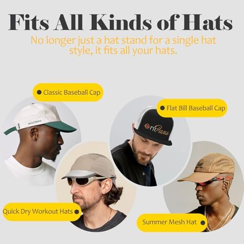 Hat Organizer for Baseball Caps 2 Pack, Adhesive Hat Rack for Wall,Baseball Cap Organizer(White+Rainbow) - Image 6