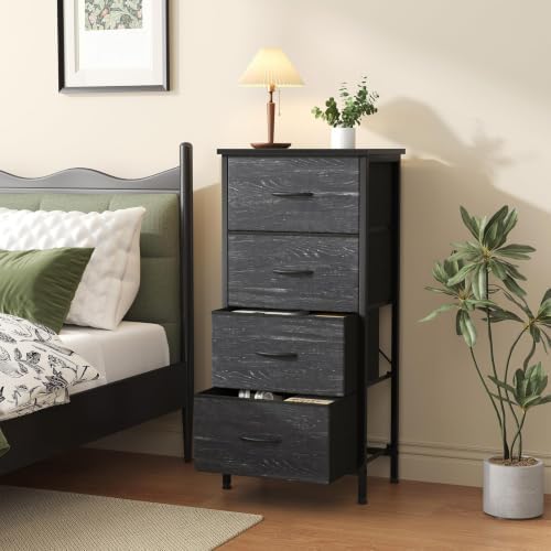 Sweetcrispy Dresser for Bedroom, 4 Drawer Storage Cabinet, Tall Nightstand - Image 2